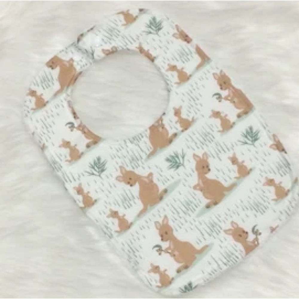 Kangaroo Print Baby Bib